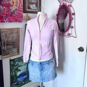 Billabong light pink zip up track jacket y2k